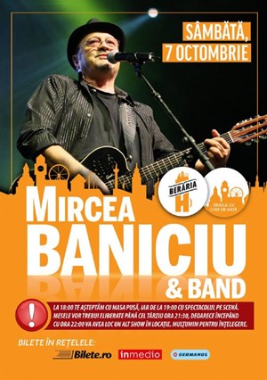 bilete la Mircea Baniciu & Band la Beraria H