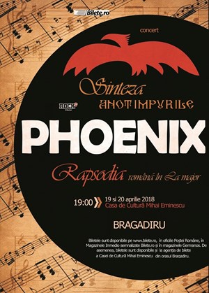 bilete la Turneul Phoenix "Sinteza - Rapsodia"