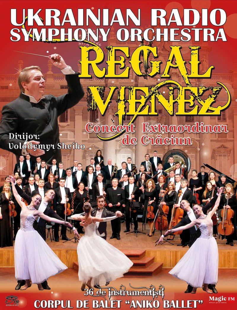 Palatul Culturii Teodor Costescu, Drobeta Turnu-Severin Regal Vienez - Concert Extraordinar de Craciun - 20 dec 2019 Vineri, 20 Decembrie 2019, ora 20:00