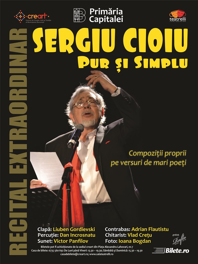 bilete Recital Sergiu Cioiu – PUR si SIMPLU