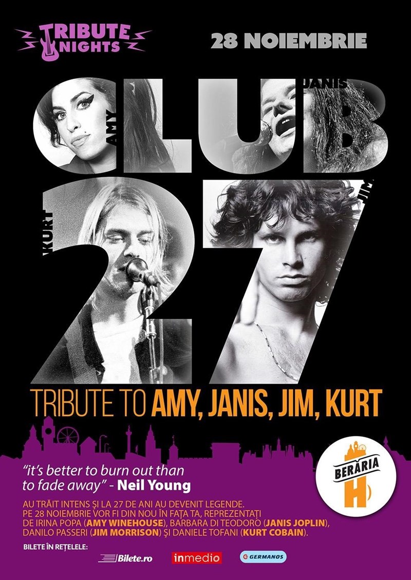 bilete Club 27 - Tribute to AMY, JANIS, JIM, KURT