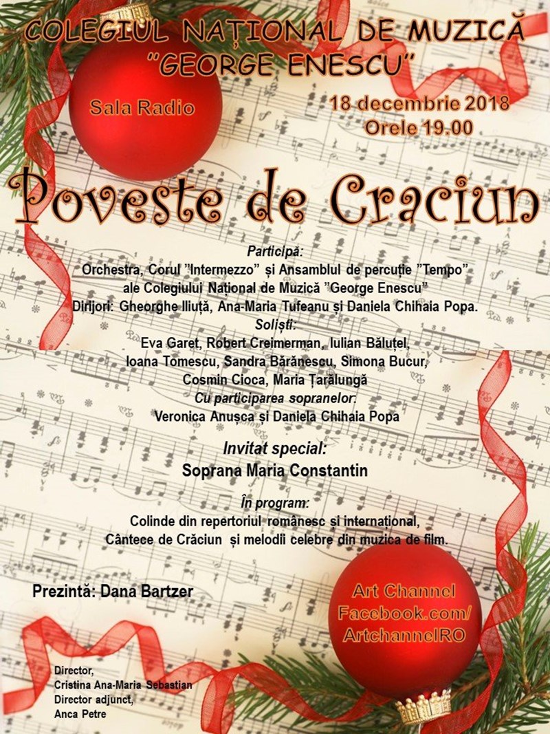 bilete Poveste de Craciun - Colegiul National de Muzica George Enescu