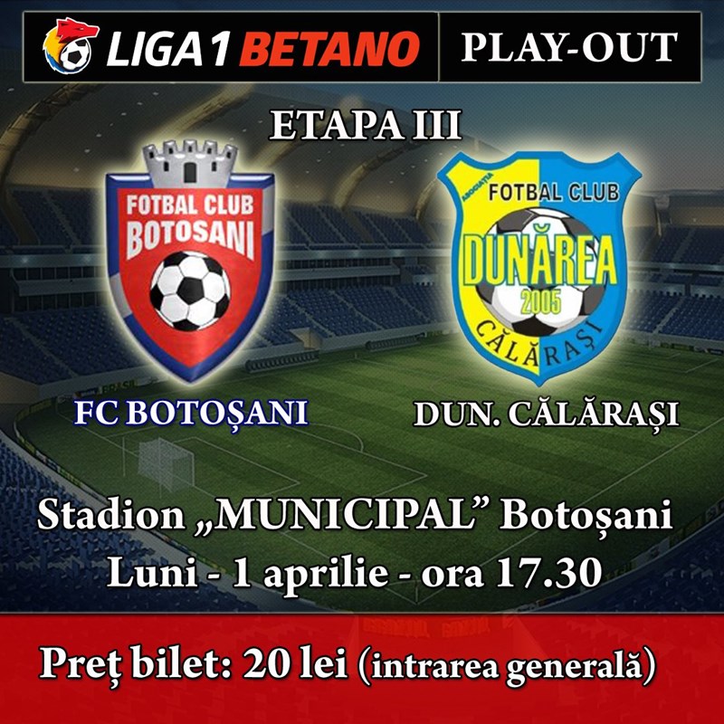 bilete FC Botosani - FC Dunarea Calarasi