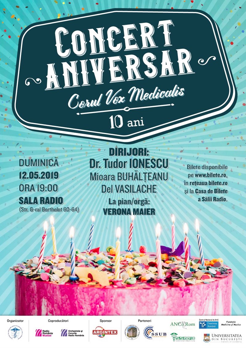 bilete Concert aniversar - Corul Vox Medicalis la 10 ani