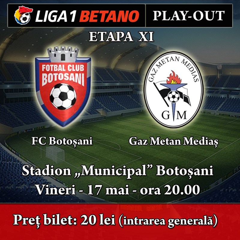 bilete FC Botosani - Gaz Metan Medias - Liga 1 Betano