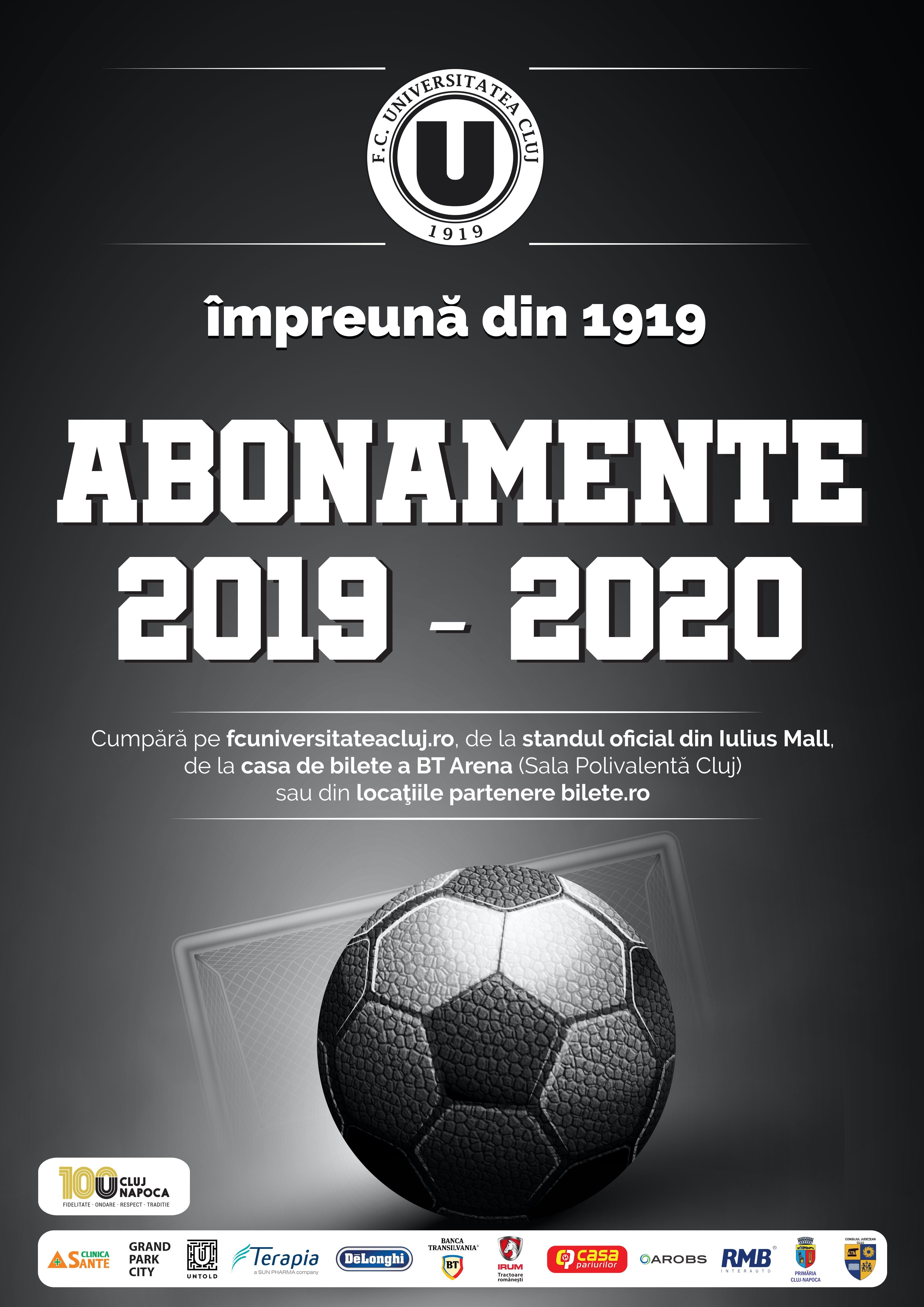 Abonamente U Cluj 2019 - 2020