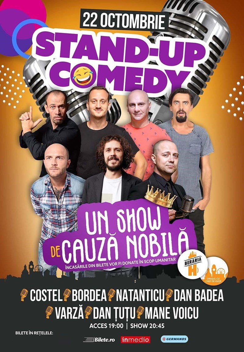 bilete Stand-Up Comedy: Costel, Bordea, Natanticu, Dan Badea & more