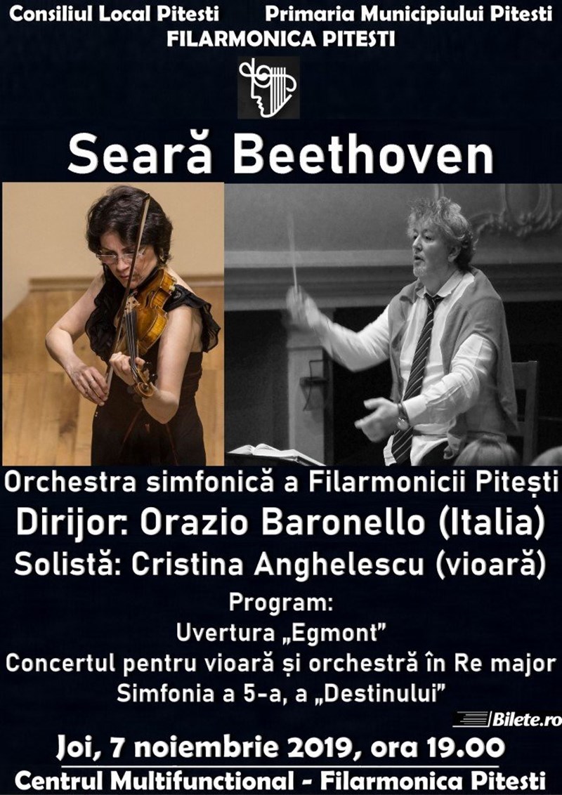bilete Concert simfonic la Filarmonica Pitesti - Seara Beethoven