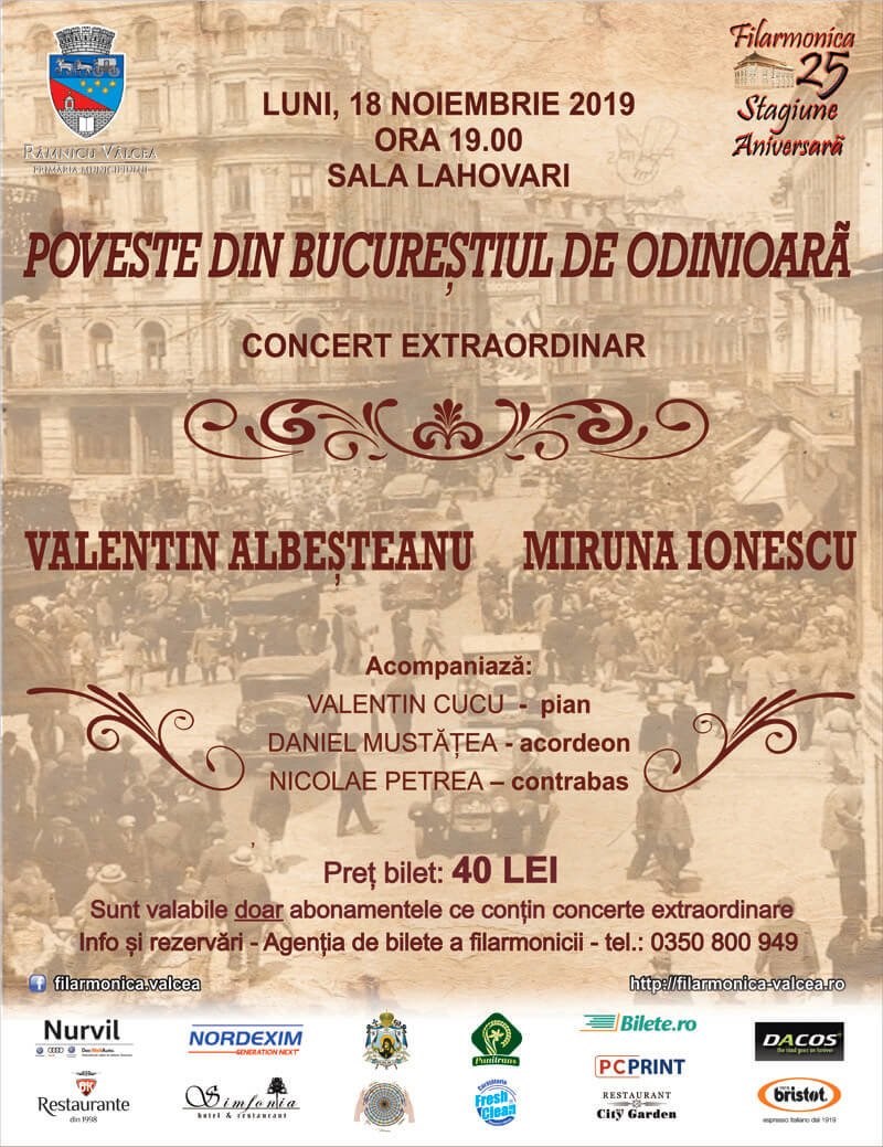 bilete Concert extraordinar - Poveste din Bucurestiul de odinioara
