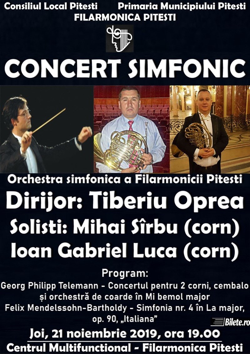 bilete Concert simfonic - Orchestra simfonica a Filarmonicii Pitesti