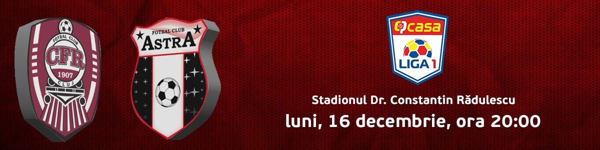 bilete CFR 1907 Cluj v AFC Astra Giurgiu