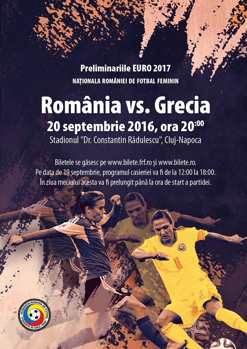 bilete Romania - Grecia Feminin Euro 2017