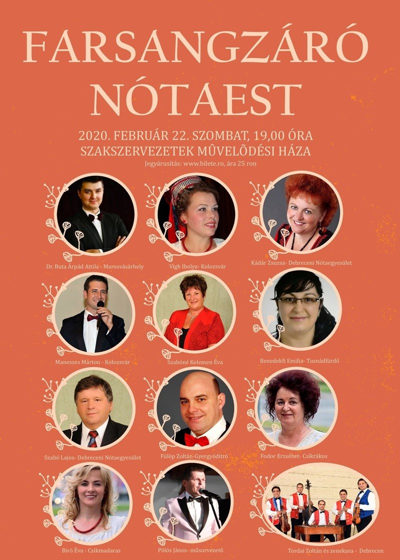 bilete Farsangzáró Nótaest
