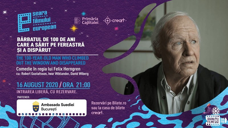 bilete Seara Filmului European – Barbatul de 100 de ani care a sarit pe fereastra si a disparut