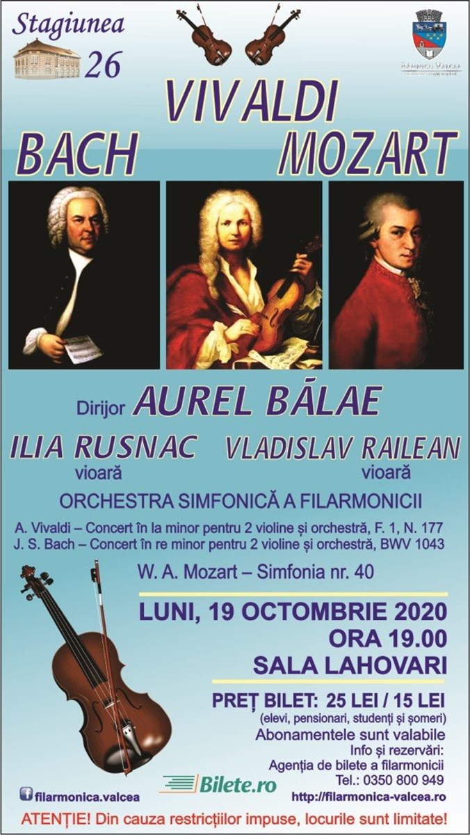 bilete Vivaldi, Bach, Mozart