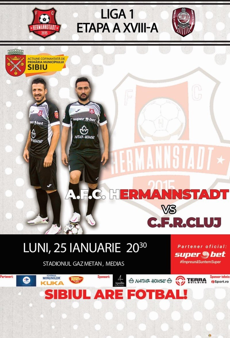 bilete A.F.C. Hermannstadt vs C.F.R. Cluj