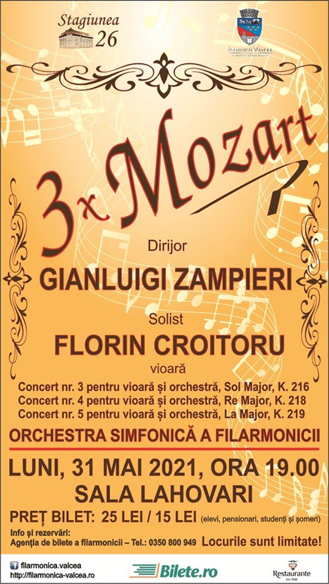 bilete 3x Mozart