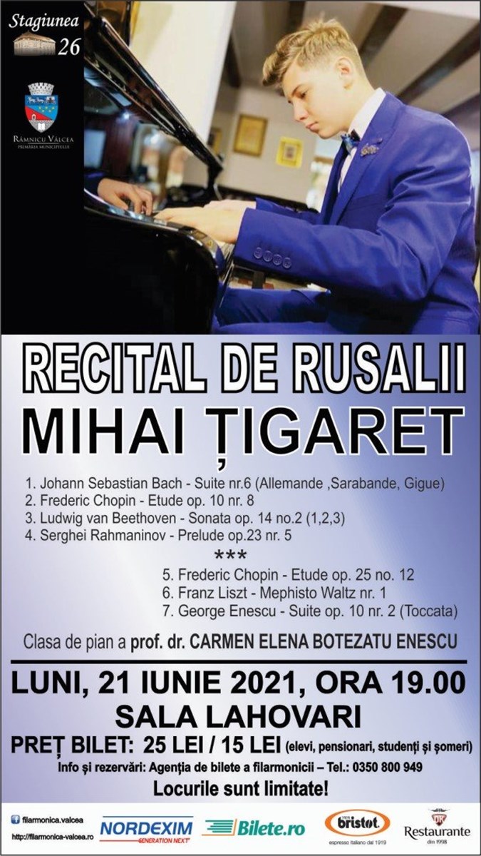bilete Recital de Rusalii - Mihai Tigaret