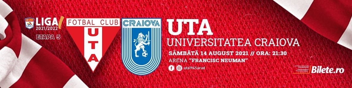 bilete UTA Arad - CS Universitatea Craiova - CASA Liga 1