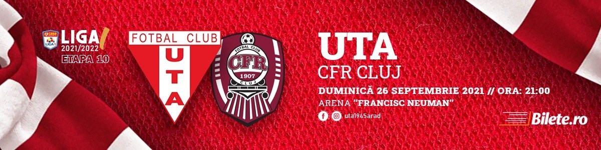 bilete UTA Arad - CFR Cluj - CASA Liga 1