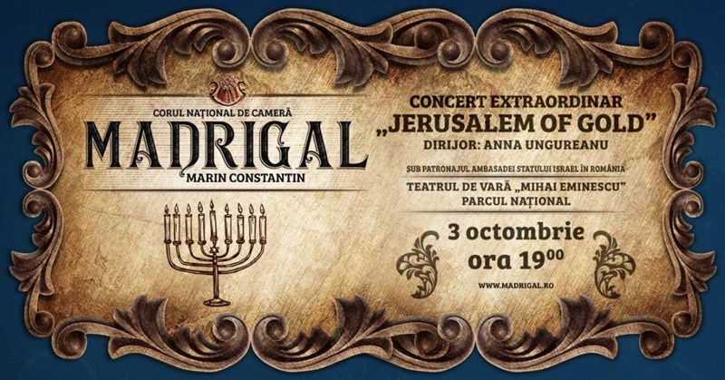 bilete Concert Jerusalem of Gold - Corul National de Camera Madrigal - Marin Constantin