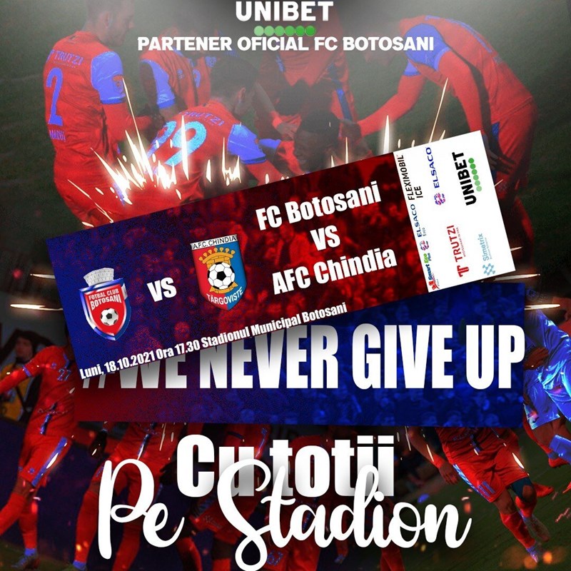 bilete FC Botosani - AFC Chindia Targoviste - CASA Liga 1