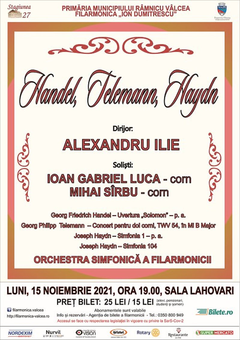 bilete Handel, Telemann, Haydn