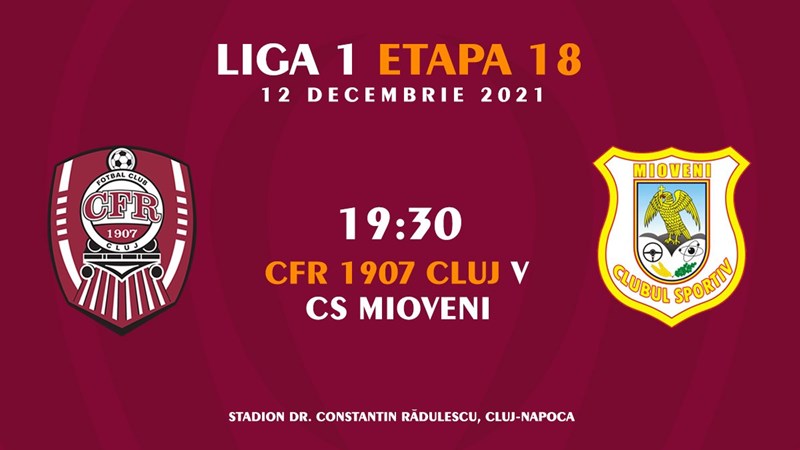 bilete CFR Cluj- CS Mioveni - CASA Liga 1