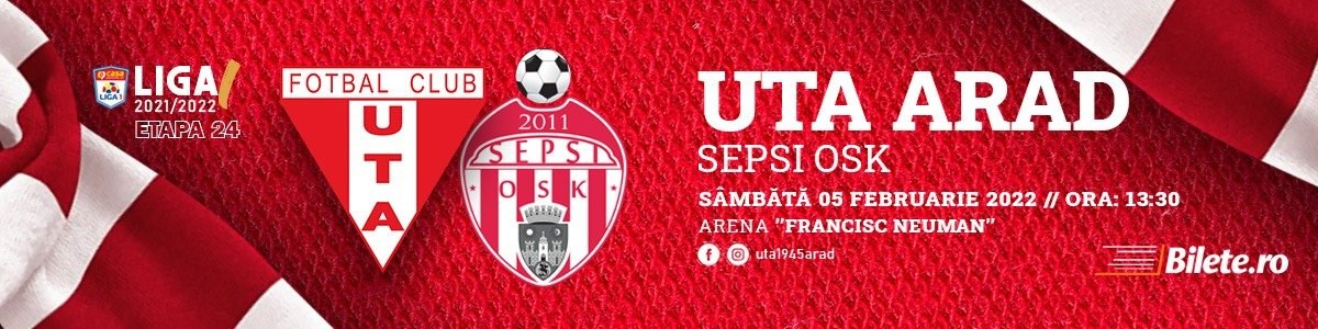 bilete UTA Arad - Sepsi OSK - CASA Liga 1