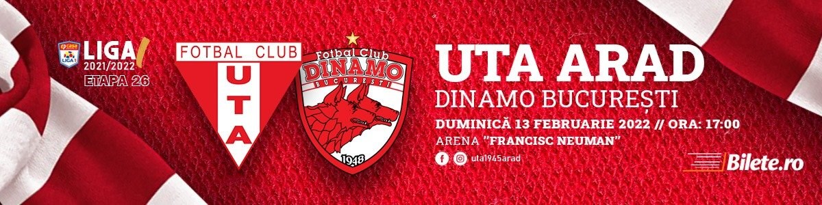 bilete UTA Arad - FC Dinamo - CASA Liga 1