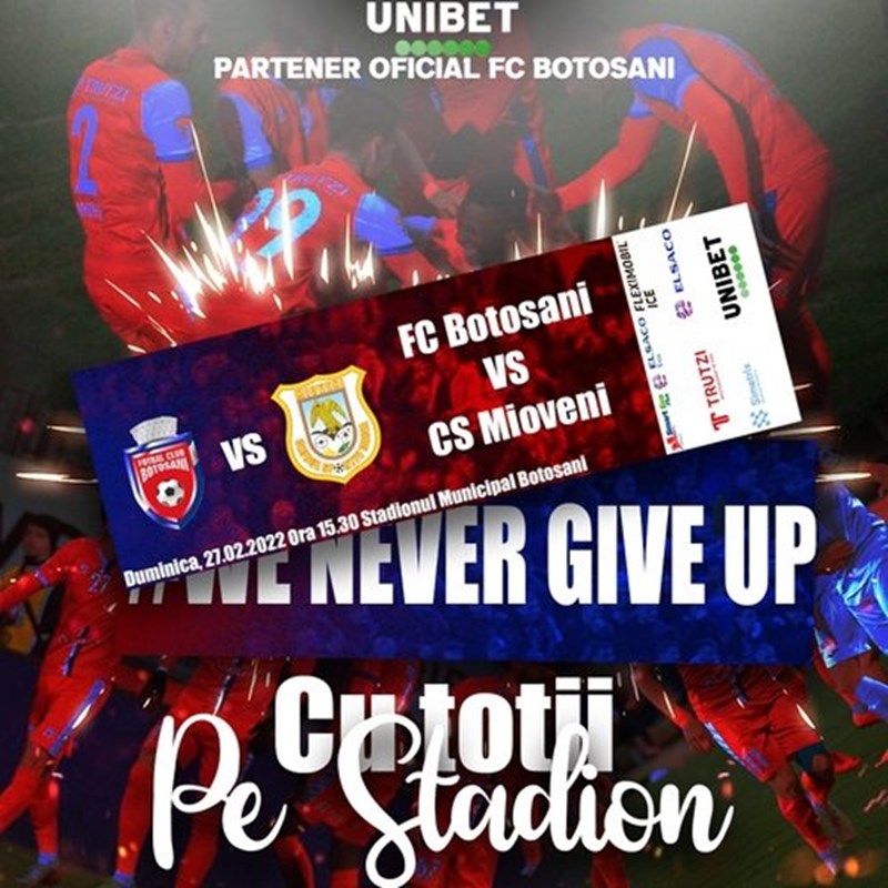 bilete FC Botosani - CS Mioveni - CASA Liga 1
