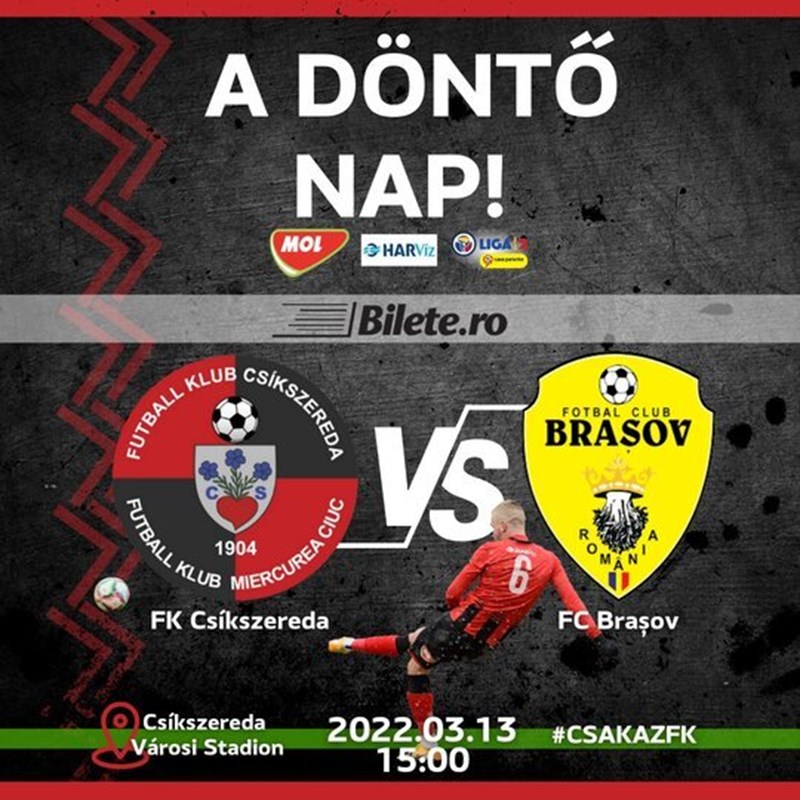 bilete FK Csikszereda - FC Brasov