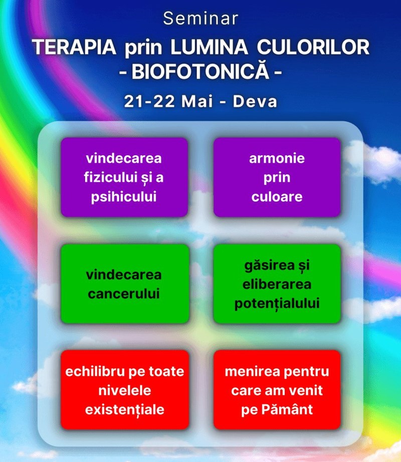bilete Terapia prin Lumina Culorilor - Biofotonica