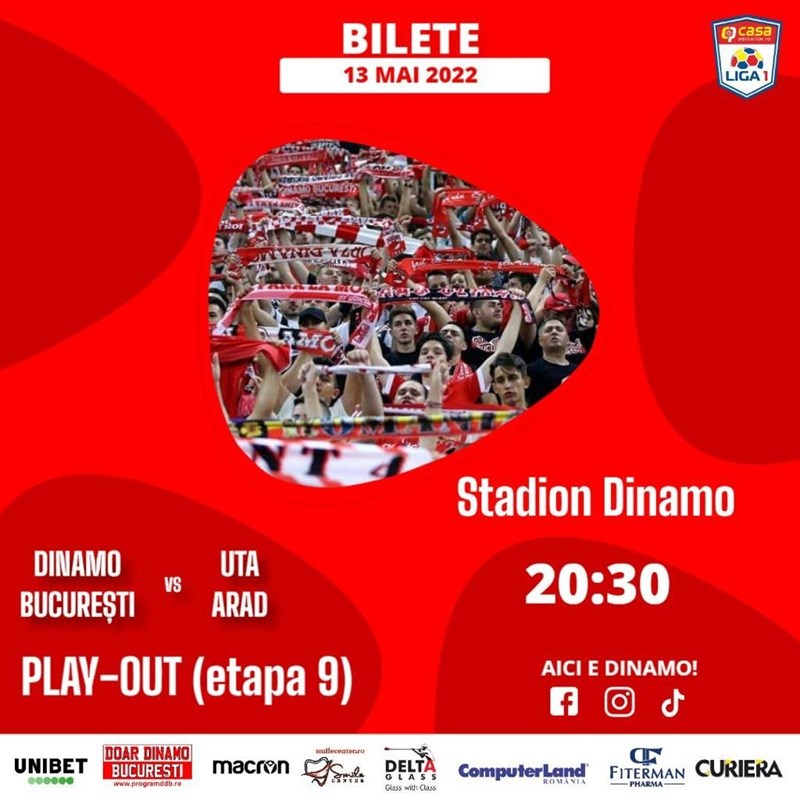 bilete Dinamo - UTA Arad - PLAY-OUT