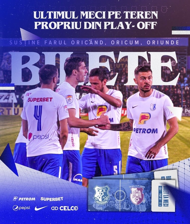 bilete Farul Constanta - FC Arges - CASA Liga 1