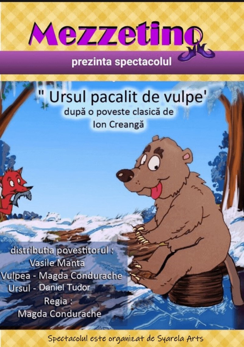bilete Ursul pacalit de vulpe dupa o poveste clasica de Ion Creanga