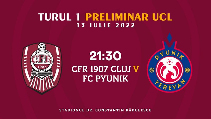 bilete UEFA Champions League - CFR CLUJ - FC Pyunik