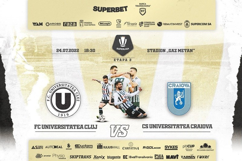 bilete FC Universitatea Cluj - CSU Craiova - SUPERLIGA