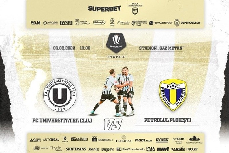 bilete FC Universitatea Cluj - FC Petrolul Ploiesti - SUPERLIGA - ETAPA IV