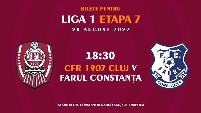 bilete CFR 1907 Cluj - Farul Constanta - SUPERLIGA
