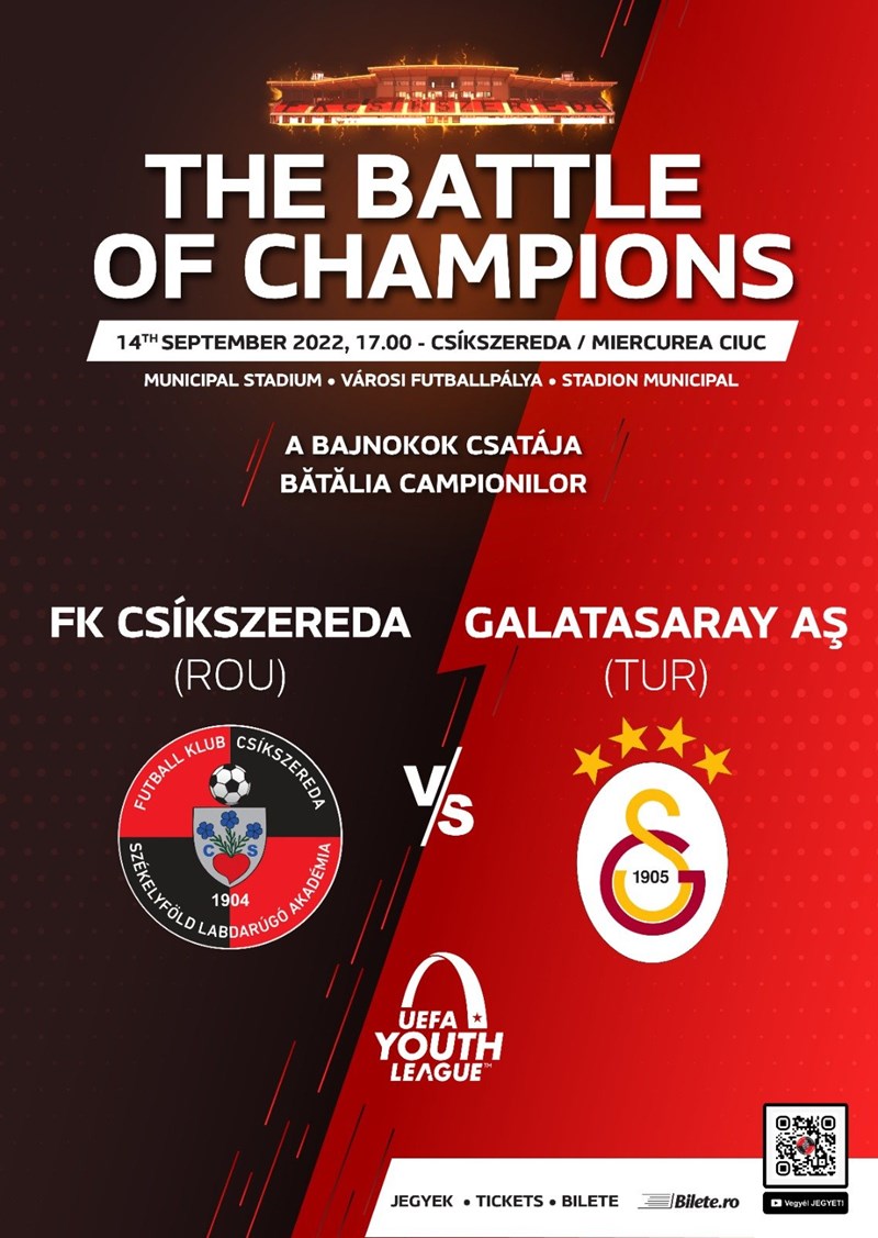 bilete FK Csíkszerda VS Galatasaray AȘ - UEFA Youth League