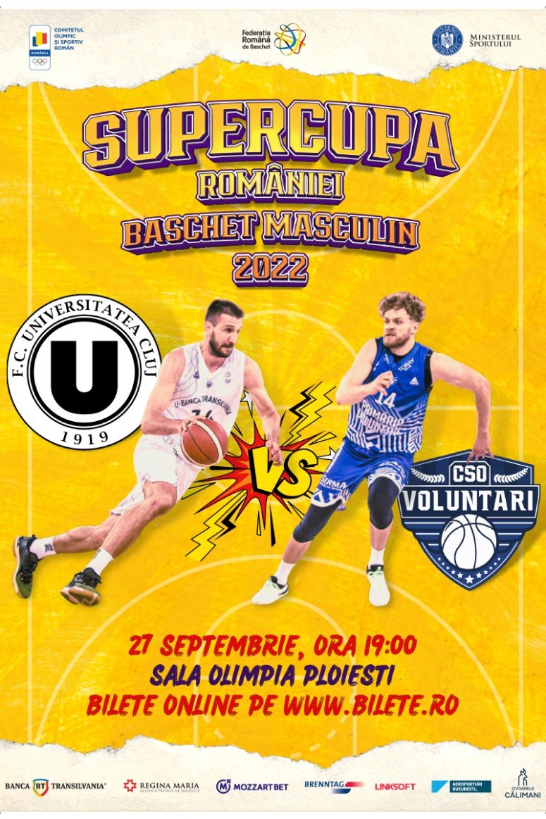 Kakadu Furious The actual Supercupa Romaniei - Baschet Masculin: U-BT Cluj-Napoca - CSO Voluntari -  27 sept 2022