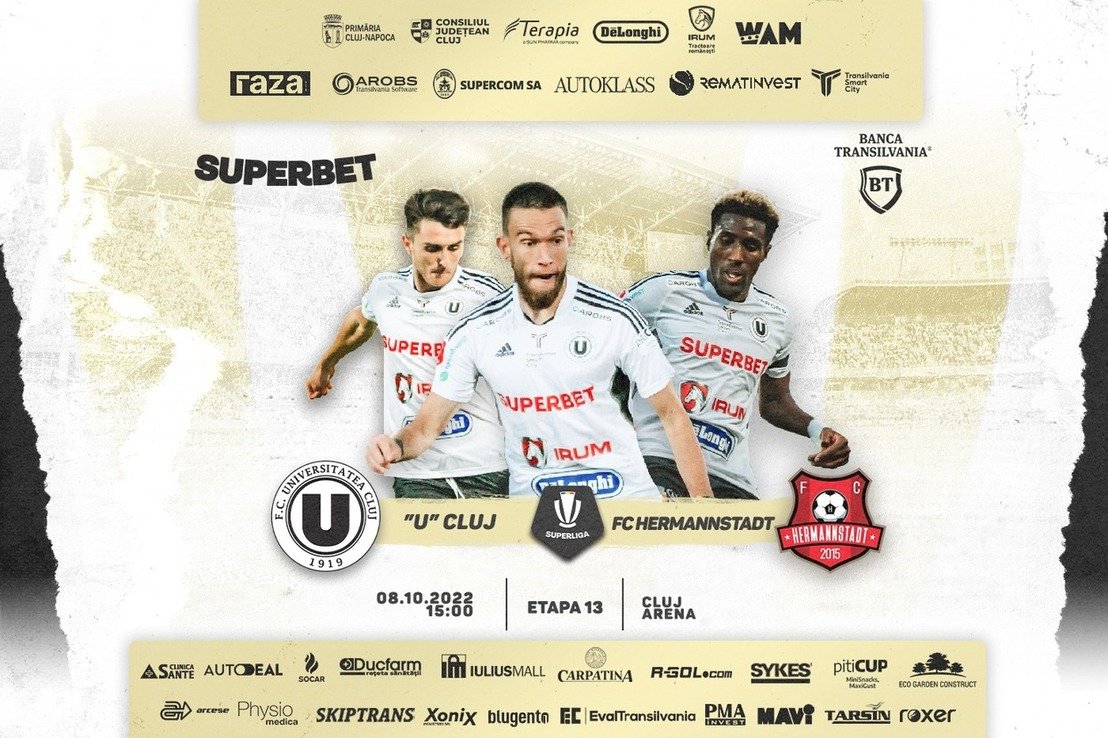 FC Universitatea Cluj - AFC Hermannstadt - SUPERLIGA - ETAPA XIII