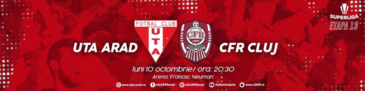 bilete UTA Arad - FC CFR 1907 Cluj - SUPERLIGA - ETAPA XIII