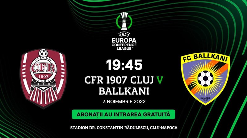 bilete UEFA Conference League - CFR 1907 Cluj - FC Ballkani
