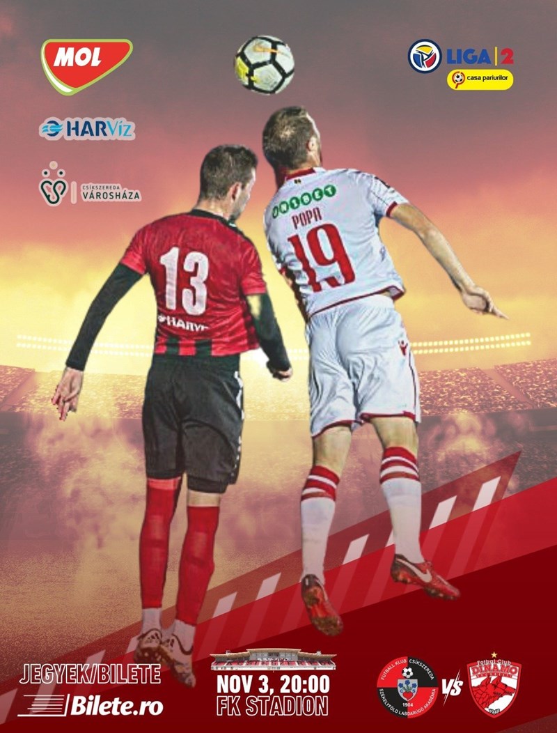 bilete FK Csíkszereda - Dinamo 1948 | Liga 2, 13. forduló
