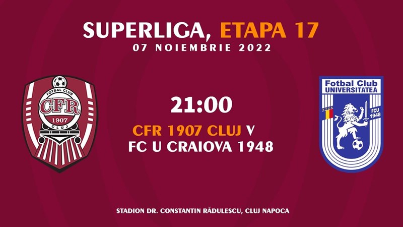 bilete CFR Cluj - FC U CRAIOVA 1948 - SUPERLIGA