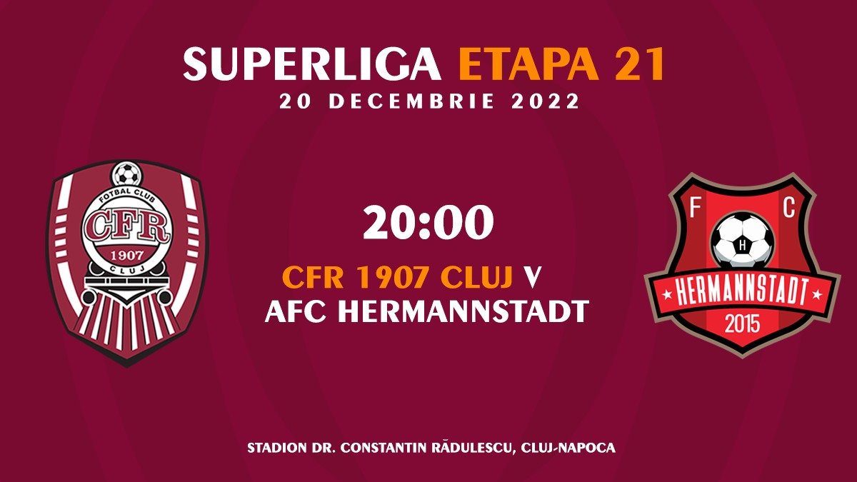 FC Hermannstadt - CFR Cluj Live, în etapa a 15-a din Superliga