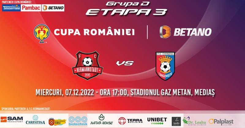 bilete AFC Hermannstadt - Chindia Targoviste - CUPA ROMANIEI BETANO