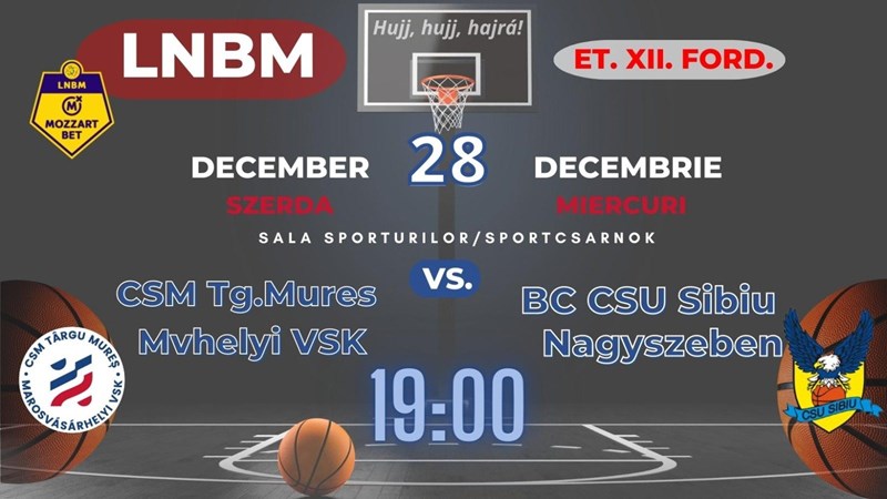 bilete CSM Targu Mures - BC CSU Sibiu - Baschet